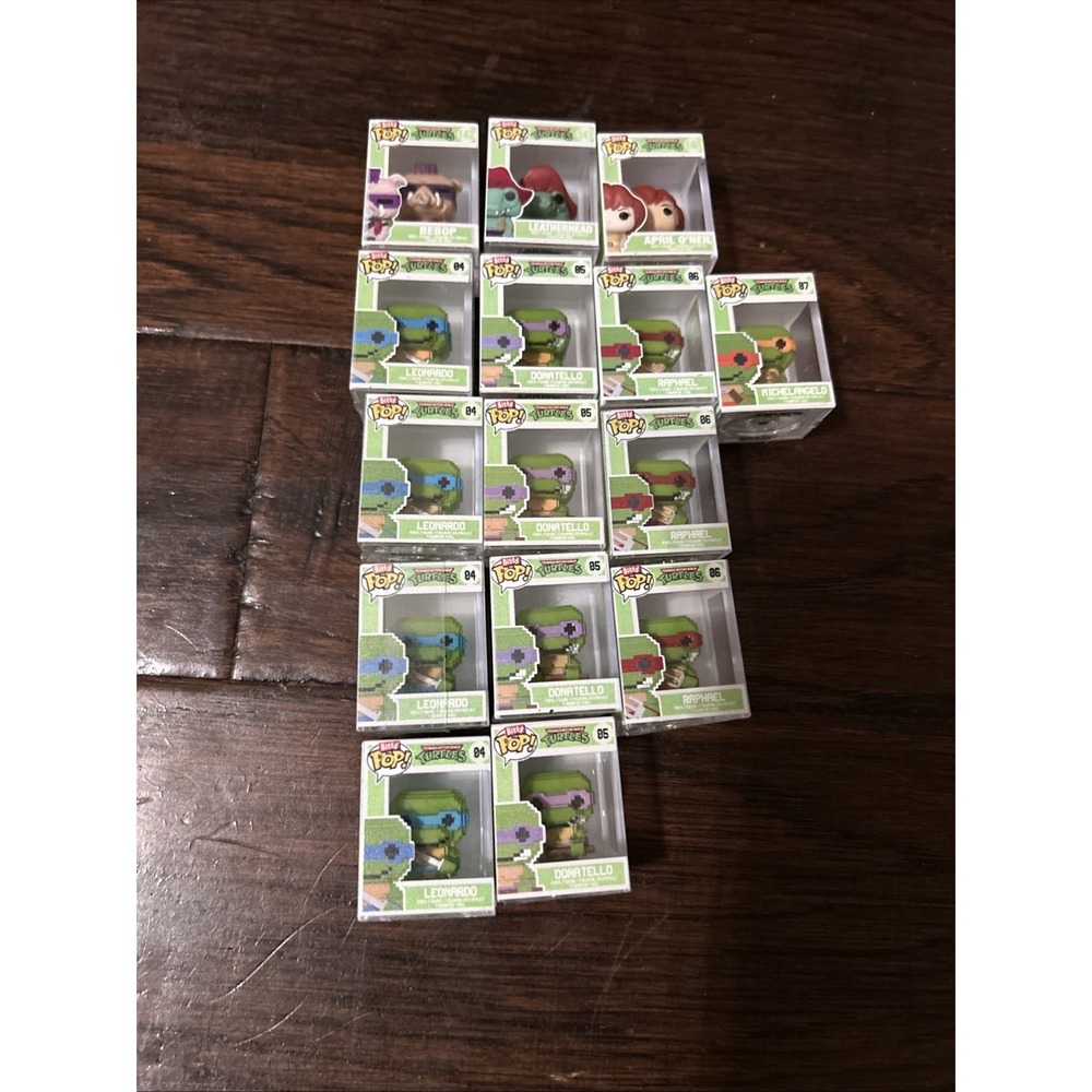 Lot Of 15 Ninja Turtles Bitty Pops 04 05 06 07 April Bebop Leatherhead Duplicate